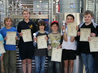 Die Siegerehrung der U15: von rechts Vico Schierstädt, Tobias Schmude und links Pascal Jaeckel