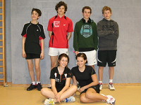 Unsere Schlermannschaft: hinten:Tobias Schmude, Markus Bhler, Aaron Gauggel und Linus Dietrich; vorne: Nele Honsel und Nina Majer