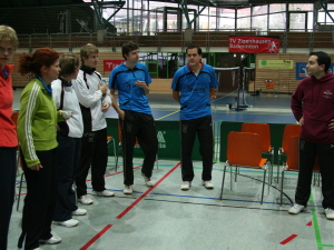 1. Mannschaft bei der Teambesprechung
