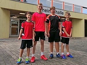 Janne Hintze, Maxime Riebschläger, Cedric Wurst und Matti Hintze