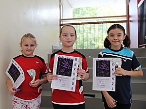 Siegerehrung U11: v.l.: Luisa Schanz, Sarah Dries Siegerehrung U11: v.l.: Luisa Schanz, Sarah Dries