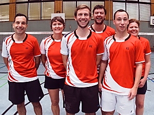 1. Mannschaft, Badenliga-Meister: Lars Wegmann, Jennifer Frahm, Timo Wernet, Andreas Bhler, Lukas Helfert und Daniela Frahm