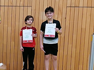 Matti Hintze und Ben Dallheimer bei der Siegerehrung Matti Hintze und Ben Dallheimer bei der Siegerehrung