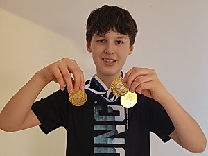 Matti Hintze nach der Siegerehrung Matti Hintze nach der Siegerehrung