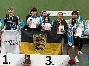 Matti Hintze und Judith Binder bei der Siegerehrung