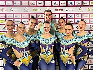 Lena Haak mit ihrem Elitekader in Portugal